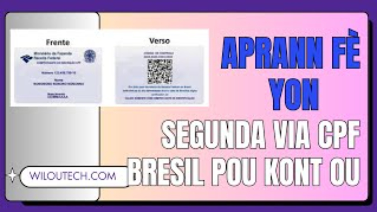 Aprann fe yon segunda via cpf